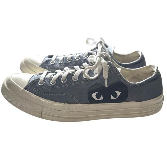 Comme des Garçons Play x Converse Chuck 70 Low Sneakers Gray Black Size 11 - Picture 9 of 11